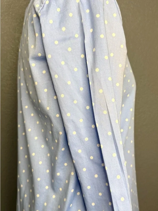 Lauren Ralph Lauren Polka Dot Pajama Top Women’s M Blue Cotton Button Down - Picture 10 of 13